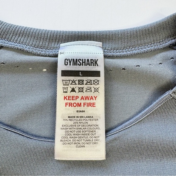 Gymshark Sweat Seamless Long Sleeve Crop Top Evening Blue Size Large - Picture 4 of 9